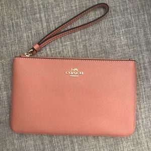 Peach/Light Pink Coach Wristlet - Brand New
